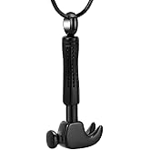 zeqingjw Hammer Urn Necklace for Ashes Memorial Cremation Jewelry Ash Holder Stainless Steel Keepsake Pendant Necklace for Men Women