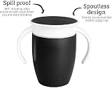 Munchkin Miracle 360 6+ Month 7oz Sippy Cups 2-Pack Black White view 2