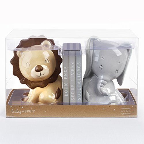 Safari Lion and Elephant Bookends (2 pcs)