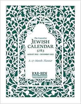 Jewish Calendar 2022 23 Executive Jewish Calendar 5783: 2022-23 (Jewish Calendars): 9781728450605:  Amazon.com: Books