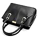 OURBAG Women Leather Handbags Fashion Top Handle Bag Cross body Shoulder Bag for Ladies Black Medium