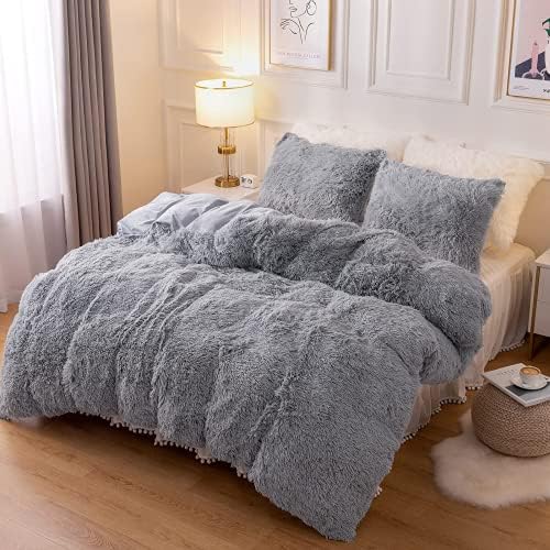 Plush Fluffy Duvet Cover OekoTEX Certified Luxury Ultra Soft Shaggy
