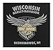 Harley-Davidson Wisconsin Men's 115th Anniversary Stripe Eagle Long Sleeve Shirt, Black