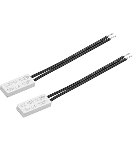5x KSD9700 Thermoschalter N.C. 80°C – 10A 250V, Normal Geschlossen, Mit Kunststoffhülse