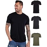 INTO THE AM Men's T-Shirts Soft Cotton Blend Crew Neck Tee S - 4XL Athletic Fit Plain & Logo Basic T-Shirt for Men