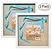 12x12” White Display Shadow Box Frame (2-pack) with Linen Background - Ready To Hang Shadowbox Picture Frame - Easy to Use - Box Display, Baby and Sports Memorabilia, Uniforms, Medals, Pins, Wedding.