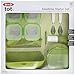 OXO Tot Mealtime Starter Value Set with Roll-up Bib, Feeding Spoons, Food Masher and Four 4oz Baby Blocks Freezer Storage Containers