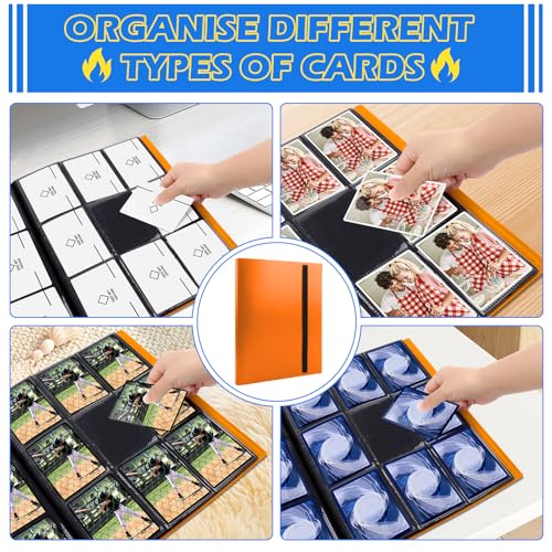 RISVOWO Card Album, 360 Collectible Cards, Transparent Collectible Card Albums, Waterproof Album Collection Cards for Standard Size Cards