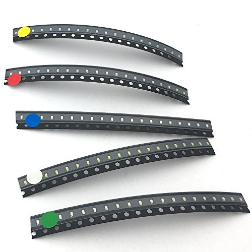McIgIcM 0603 SMD Led Light Assortments,100pcs Five Colors Grade Quality SMD Led Diodes Assorted High Power Light for Each Pack 20pcs