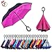 Amersin Double Layer Inverted Umbrella Cars Reverse Open Folding Umbrellas, Windproof UV Protection Large Self Stand Upside Down Straight Umbrella for Golf Women and Men with C-Shaped