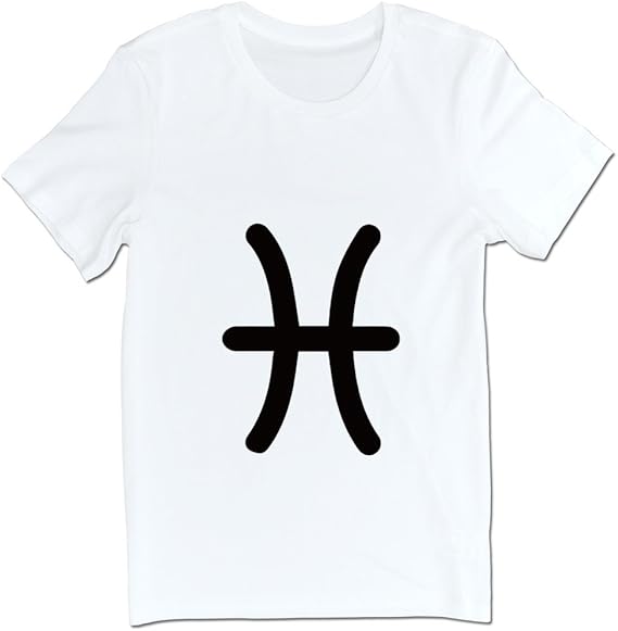 Amazon Aethertime メンズ Tシャツ 星座 魚座 半袖 Tシャツ うお座 シンプル マーク White Tシャツ カットソー 通販