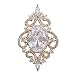 SELOVO Vintage Style Wedding White Oval Zircon Crystal Wedding Pin Brooch Rose Gold Tone