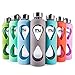 MIU COLOR Glass Water Bottle 550ml with Anti-Slip Silicone Sleeve, Leak Proof Borosilicate BPA-Free Eco-Friendly Hot Cold Drink Flask, Ideal for School Home Office Travel Sports Yoga Gym