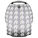 MoM-me Nursing Cover, Multi use for Baby Car Seat Cover, Breastfeeding, Canopy, Stroller and Infant Pillow Wrap or Cover Ups. for Boys and Girls. Grey/White Elephant Design