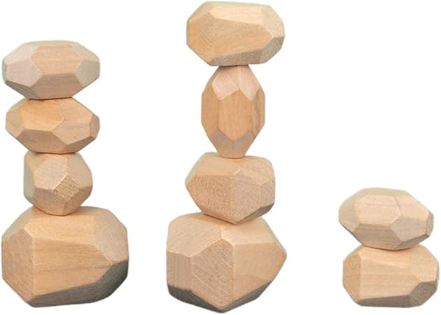 Amazon N A Construion Stonesの子供のおもちゃを積み重ねる木製のビルディングブロック 木材10個 ボールプール アクセサリ おもちゃ