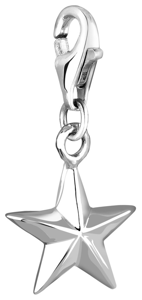 Nenalina Star Carabiner Charm Pendant for Charm Bracelet 925 Sterling Silver 713066-000, Sterling Silver, No Gemstone