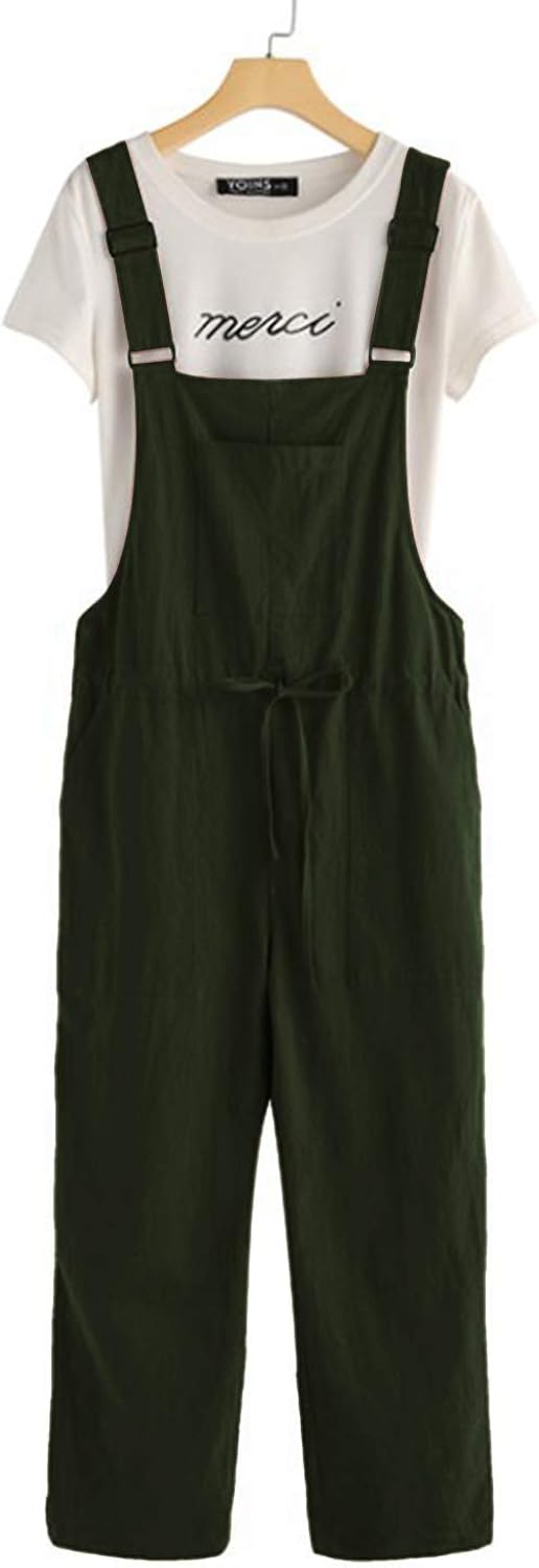 black linen overalls womens