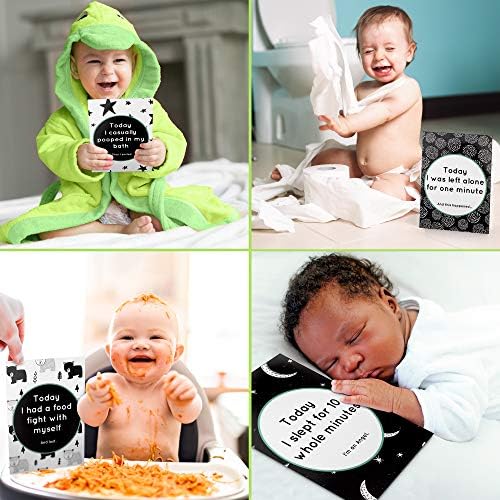 Eco Baby Planet Baby Cards - 24 Unique Cute & Funny Card Designs - Standard & Hilarious Milestones - Be different, Create Fun Memories - Perfect Gift for New Parents with a Sense of Humor