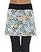 HonourSport Women Running Leggings with Pocket Side Slit Skirted Printed Capris Leggings