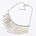Leegoal 1pc Women Multilayer Chain Tassels Choker Bib False Collar Necklace (Silver)