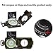 Sportneer Multifunctional Military Lensatic Sighting Compass with Inclinometer and Carrying Bag, Waterproof and Shakeproof, Army Green