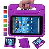 Sztook Shock Proof Kiddie Series Light Weight Convertible Handle Stand Case for Amazon Fire 7 Tablet 5th Generation - Purple