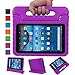 Sztook Shock Proof Kiddie Series Light Weight Convertible Handle Stand Case for Amazon Fire 7 Tablet 5th Generation - Purple