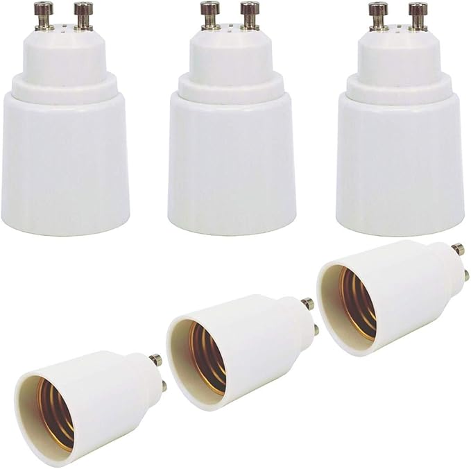 ZDCDJ 6pcs GU10 Adapter GU10 to E27 Lamp Base Adapter Converter, GU10