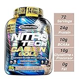 MuscleTech NitroTech Casein Gold Protein Powder, Sustained-Release Micellar Casein, Cookies & Cream, 5lbs