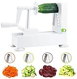 Spiralizer Vegetable Slicer by BloominGoods, with Innovative 4-In-1 Twisting Blade | Zucchini Veggie Spiral Cutter, Noodle & Pasta Maker