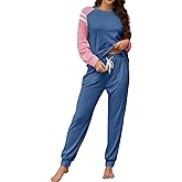 YAHESHION Women's Pajamas Set Soft 2 piece Loungewear Long Sleeve & Long Pants Pj Set with Pockets for Women