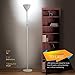 Brightech Sky Elite 2nd Gen LED Torchiere Floor Lamp - Tall Standing Pole Uplight for Living Rooms, Bedrooms; Homes & Offices - Super Bright Dimmable 20-Watt, Warm White Light - Alpine White
