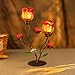 My Decor Rose Tealight Holder, Glass Votive Candle Holder Wedding Centerpiece(Double)