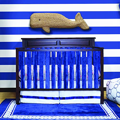 Pure Safety Vertical Crib Liners in Luxurious Navy Minky 2 Pack - Thumbnail 3