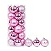 Vivian Round Christmas Balls Baubles Xmas Tree Hanging Decorations Ornaments Pack of 24 PCS (Pink)