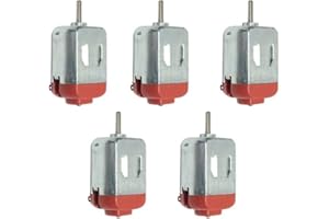 Mini Motor DC 3-12V, 5-Pack of 130 High Speed Motors for DIY Hobby, Remote Control Toys, 3000-12000 RPM, CW/Rotation, Copper 