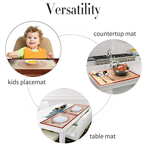 Non-Stick Stainless Steel Rolling Pin with Removable Guide Rings + Non-Slip Silicone Pastry Baking Mats 26×16 inch, Adjustable Dough Roller for Pizza, Pasta, Pie Crust, Cookie, Fondant Icing - Thumbnail 5