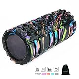 Trigger Point Foam Roller for Muscles Massage/Physical Therapy/Exercises, Grid Deep Tissue Back Pain Relief, Portable for Travel&Gym with Carry Bag 13”X5.5”