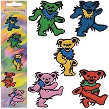 Amazon.com: The Grateful Dead - Set of 5 Mini Jerry Bears - Embroidered ...