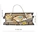 12-inch Wood Decorative Trout Fish Welcome Sign Hanging Plaque with 3 Hooks,for Garden and Wall Decor