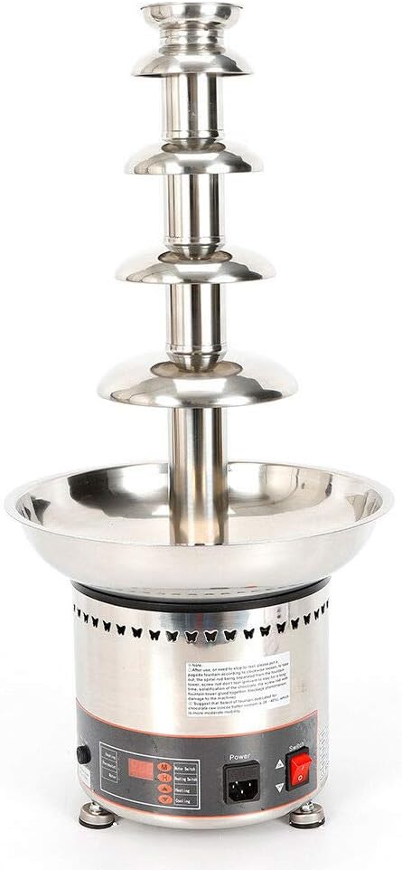 5 Tiers Chocolate Fountain Digital Display Chocolate Waterfall for Wedding 150W