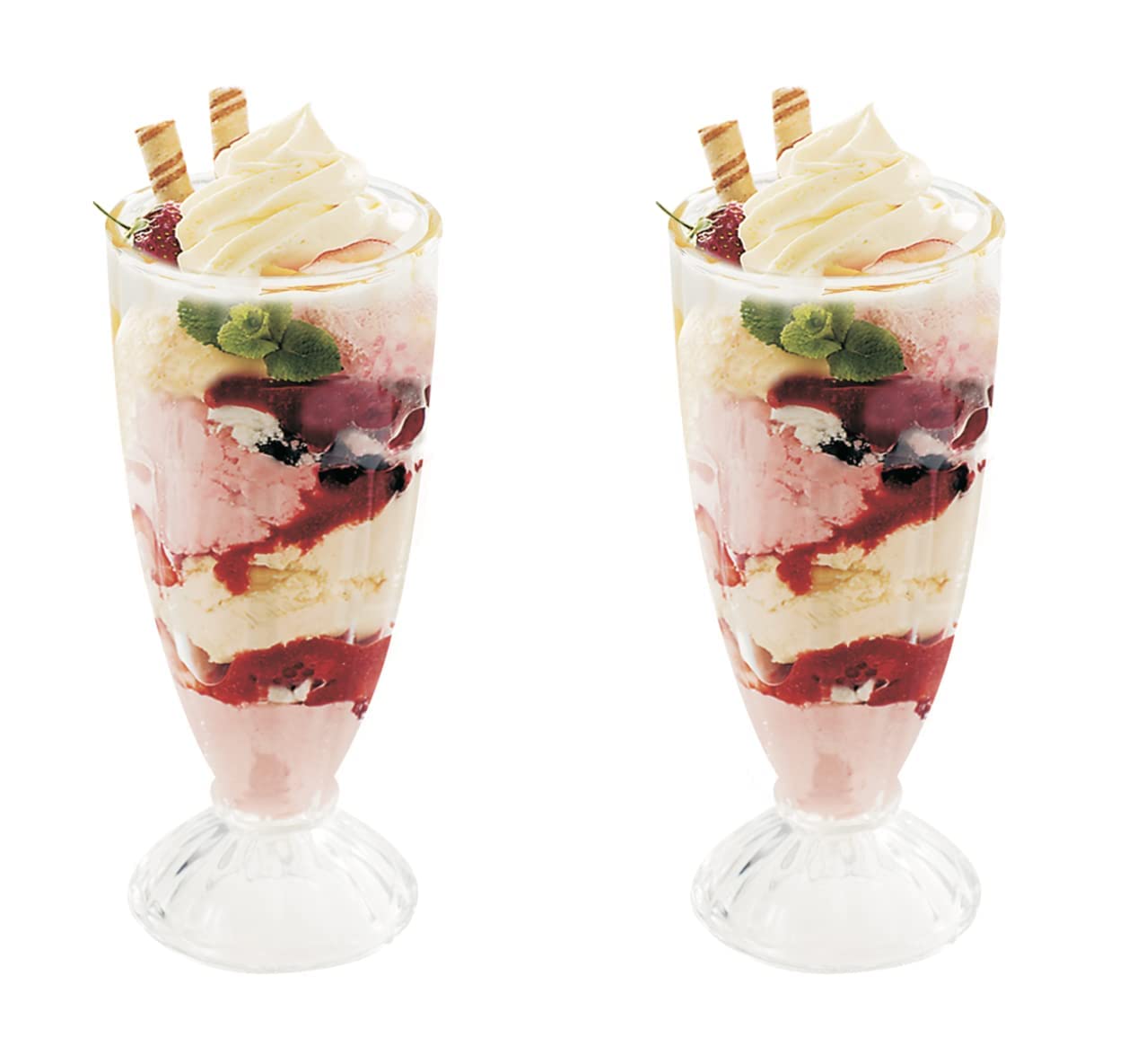 Royal Cuisine Set of 2 Dessert Cups 12oz Knickerbocker Glory Dessert Ice Cream Sundae Long Cocktail Glasses Dessert Bowls Fountain Glasses Milkshake Soda Glassware