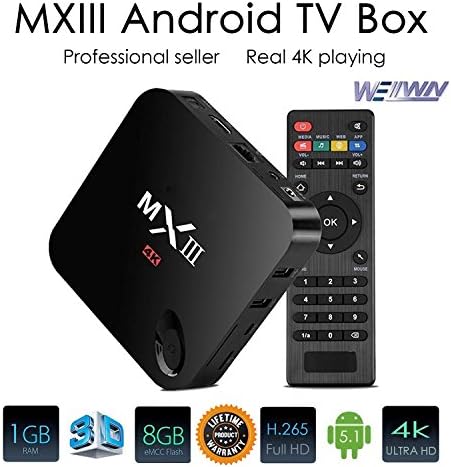 WELLWIN MXIII Android 5.1 TV Box Quad Core Amlogic S812 1GB DDR3 8GB EMMC Flash Ultra HD 4K 3D