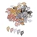 75Pieces Vintage Hollow Filigree Leaf Charms Pendants Jewelry Findings