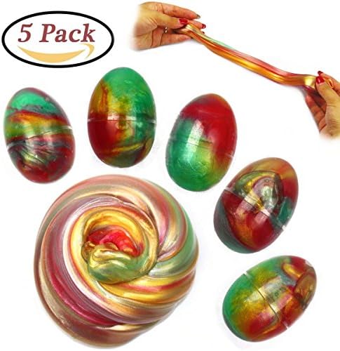 Soft Egg Slime Fluffy Slime Scented Stress Relief Toy Sludge Toys in Easter Eggs (5 Pack)