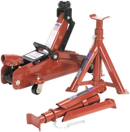 Sealey Trolley Jack 2tonne Short Chassis with Axle Stands and Storage Case