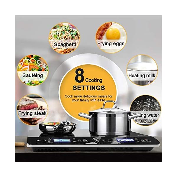Duxtop LCD Portable Double Induction Cooktop 1800W Digital Electric