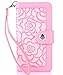 iPhone 8 Plus Case,iPhone 7 Plus Wallet Case,FLYEE Premium Flip Wallet Leather Magnetic Protective Cover with Card Slots and Detachable Wrist Strap for iPhone7 Plus iPhone8 Plus 5.5 Inch Mirror Pink
