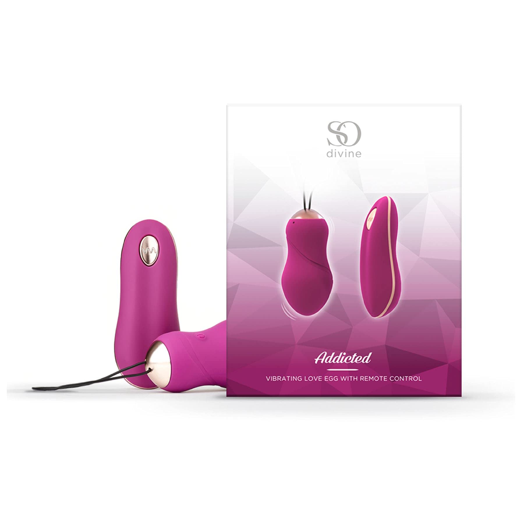 So Divine Addicted Rechargeable Vibrating Love Egg Vibrator with Remote Control for Women and Couples, Pink