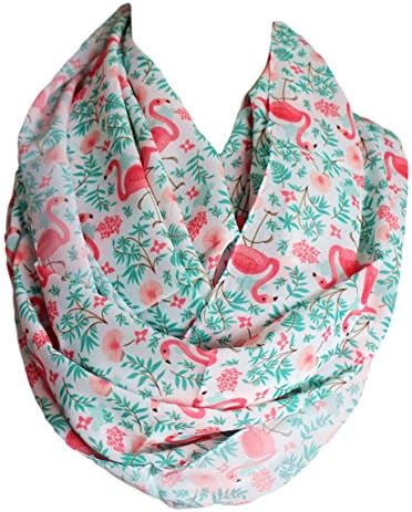 Etwoa's Flamingo Birds Pattern Infinity Scarf Circle Scarf